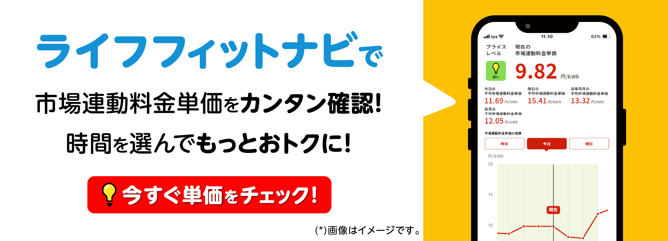 ライフフィットナビで市場連動料金単価をカンタン確認！