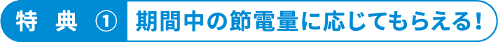 特典①期間中の節電量に応じてもらえる!