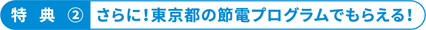 特典②さらに!東京都の電気プログラムでもらえる!