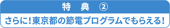 特典②さらに!東京都の電気プログラムでもらえる!